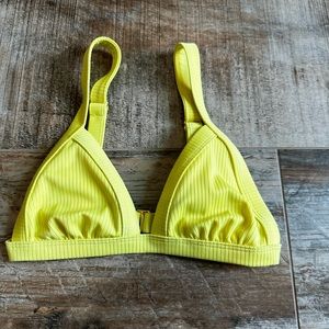 yellow mock triangle bikini top